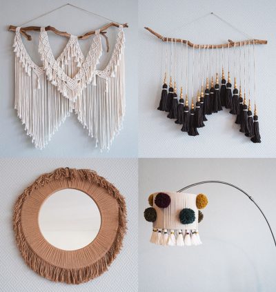 4 piezas de macramé